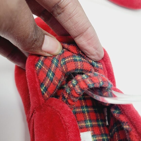 Victoria's Secret | Vintage Red Lounge or House Velour Slippers (Size 5/6) - Picture 7 of 12